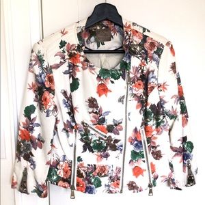 Guess floral leather jacket